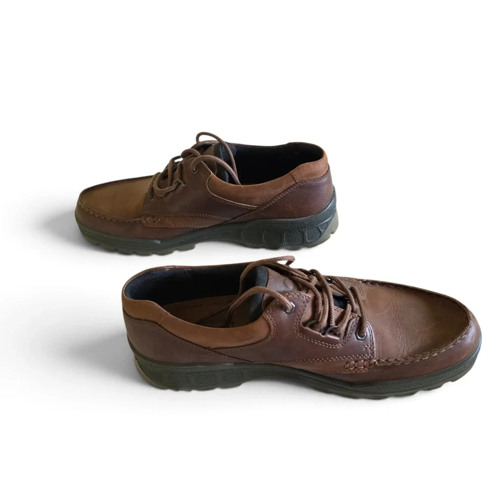 ECCO Track 25 Brown Leather Gore-Tex Waterproof Moc Toe Shoes Mens 47 (13-13.5)